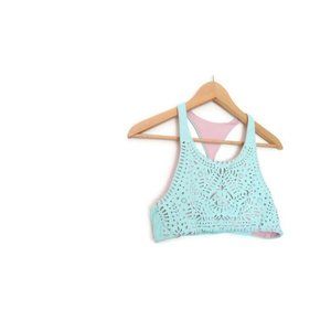 Spiritual Gangster Blue and Pink Bikini Top